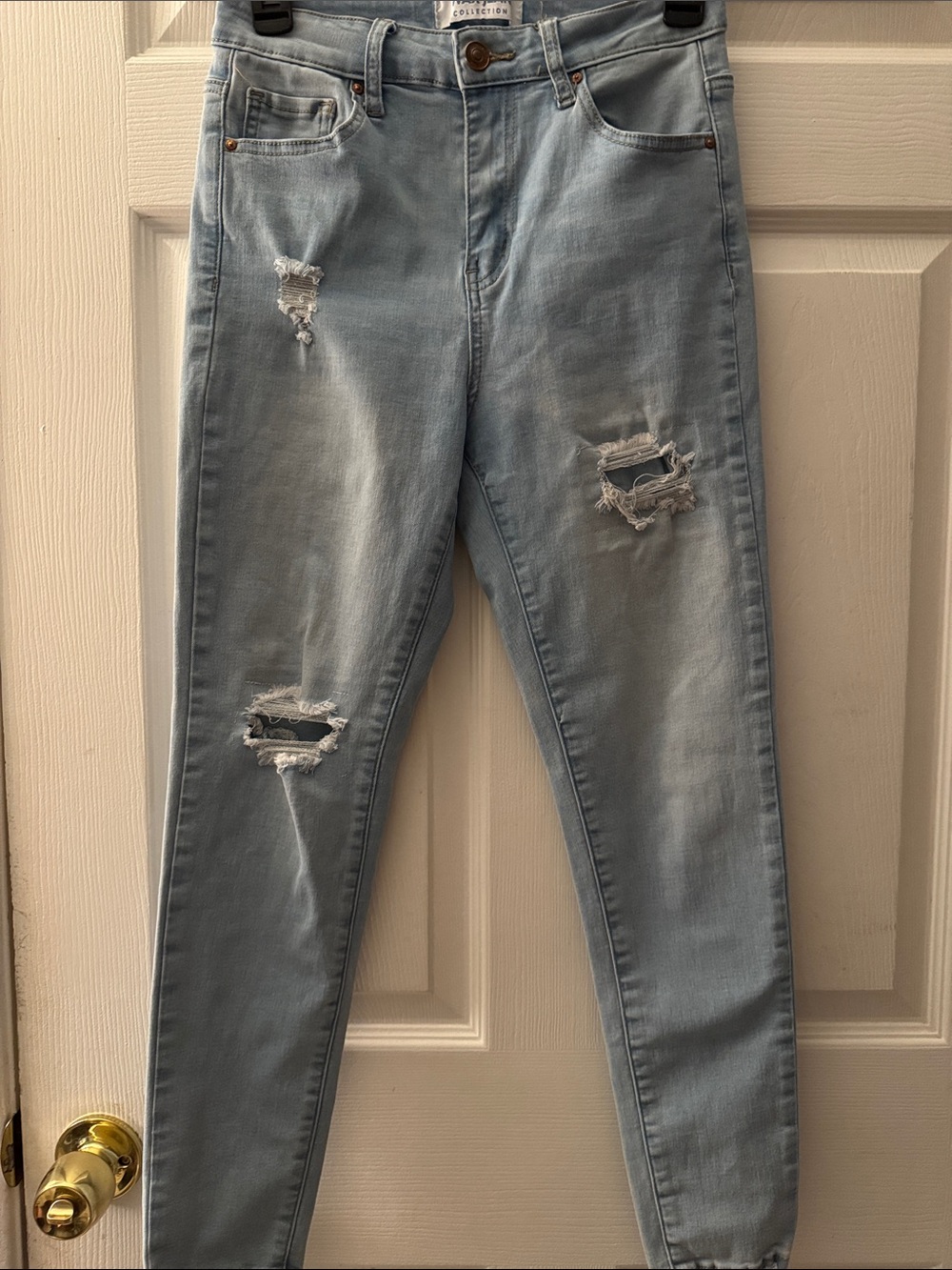 Wax Jean Light Blue Distressed Skinny Jeans